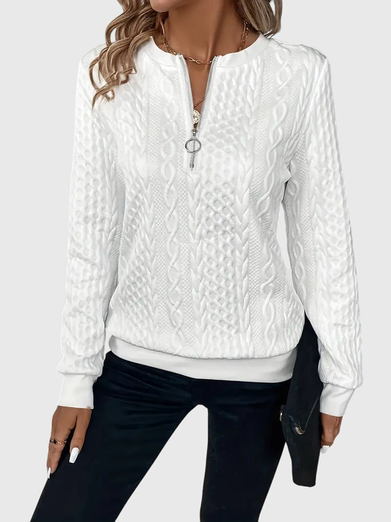 Nora | Elegant Half Zip Sweater