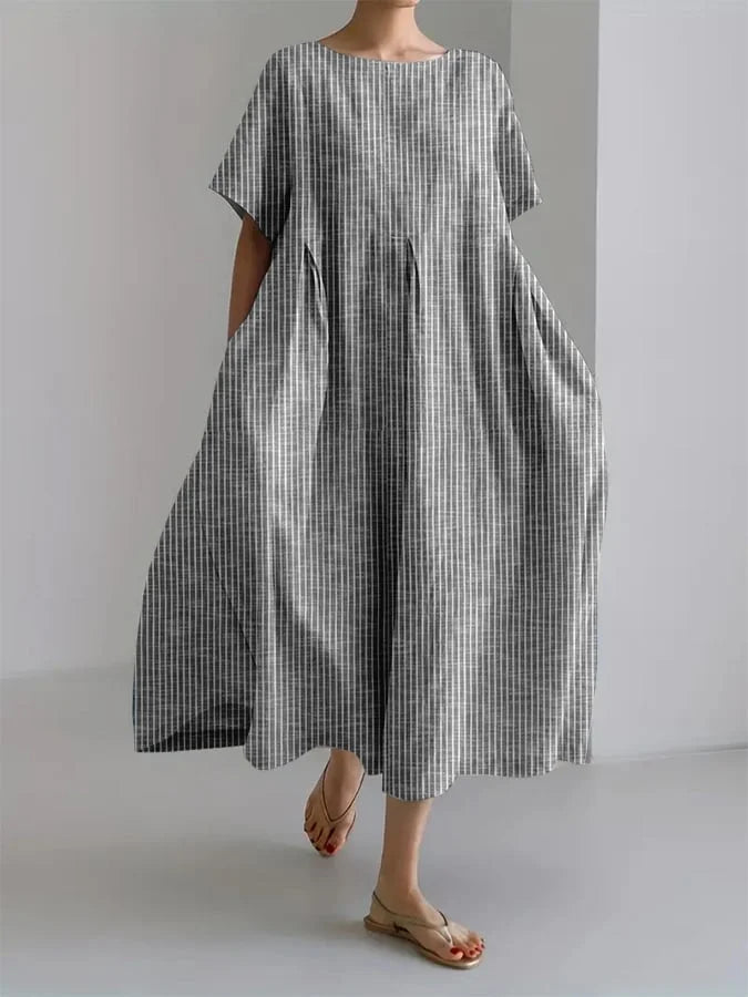 BIANCA | Vestido Largo Casual Con Corte Cómodo Y Estilo Retro Para Todos Los Días