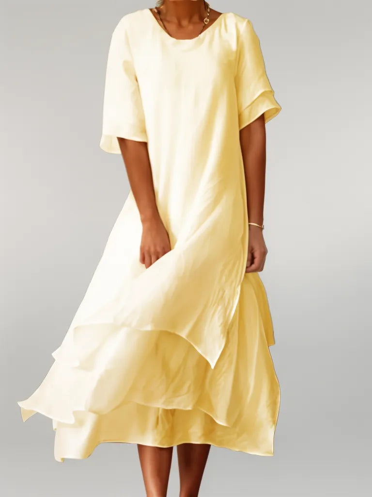 Eloise | Vestido Midi de Estilo Capas