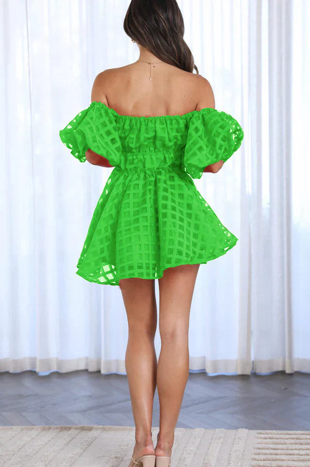 Evie - Vestido Mini con Mangas Abullonadas