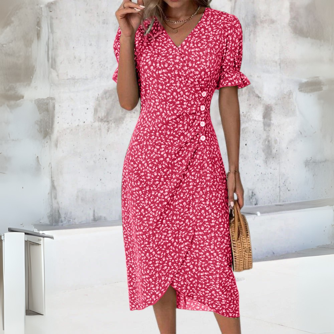 Elena | Elegante vestido midi con flores
