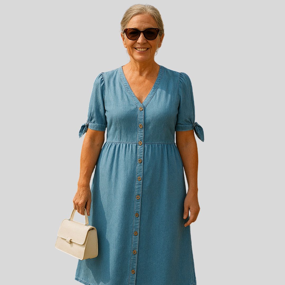 Murphy | Vestido de mezclilla con acentos elegantes