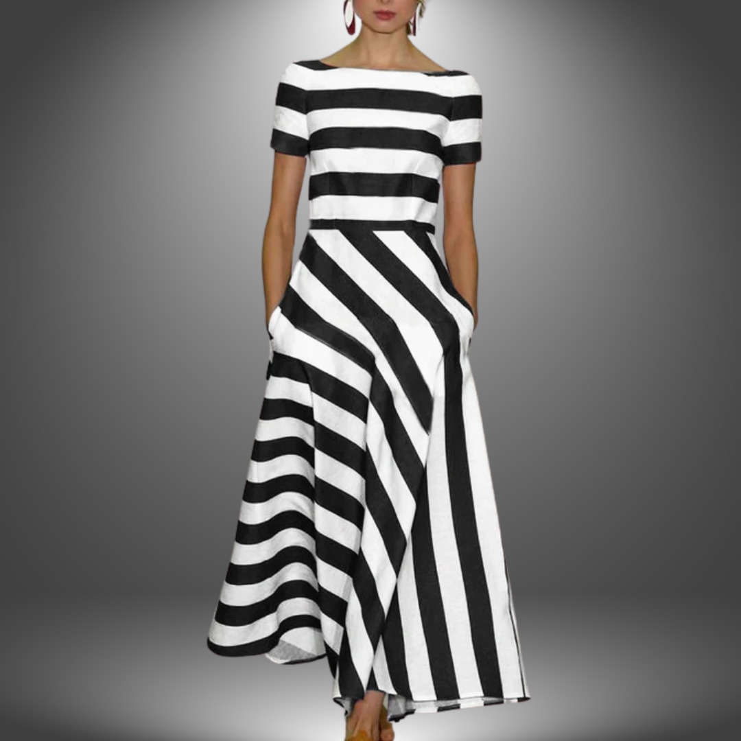 Alma | Vestido Maxi A-Line a Rayas