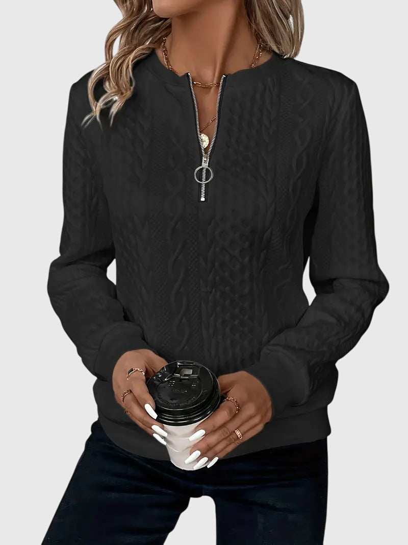 Nora | Elegant Half Zip Sweater