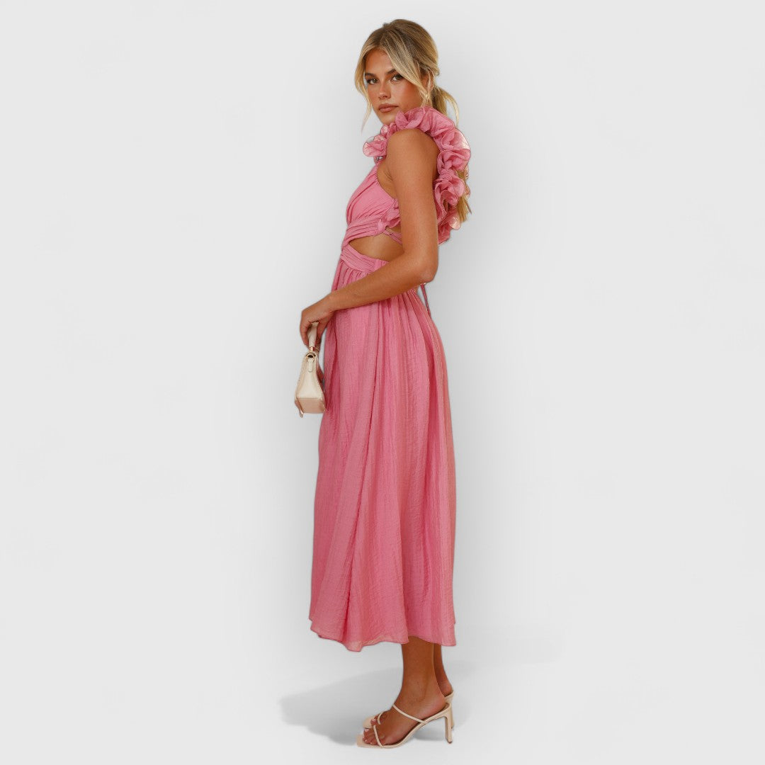 Faustine | Elegante vestido de flores con tirantes