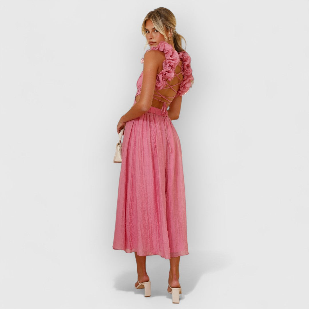Faustine | Elegante vestido de flores con tirantes