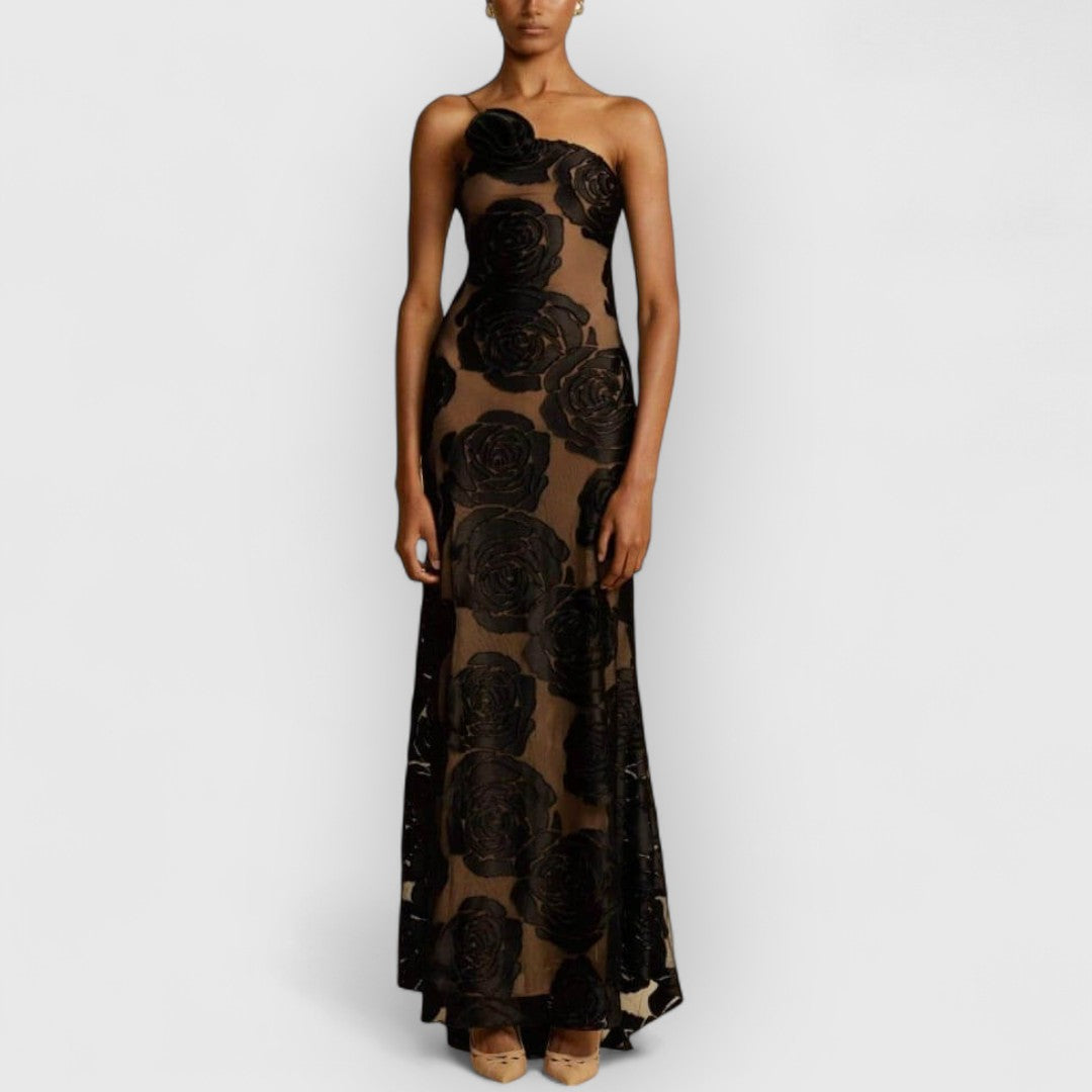 Reina | Vestido Maxí Premium con Estampado de Flores