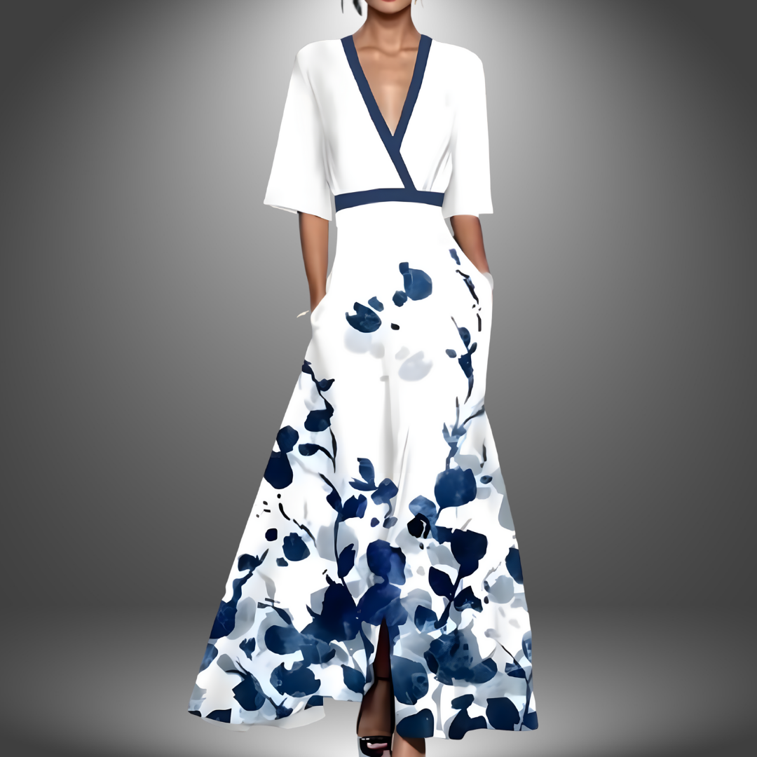 Alexa | Maxi Vestido Fleurie Chic con escote en V