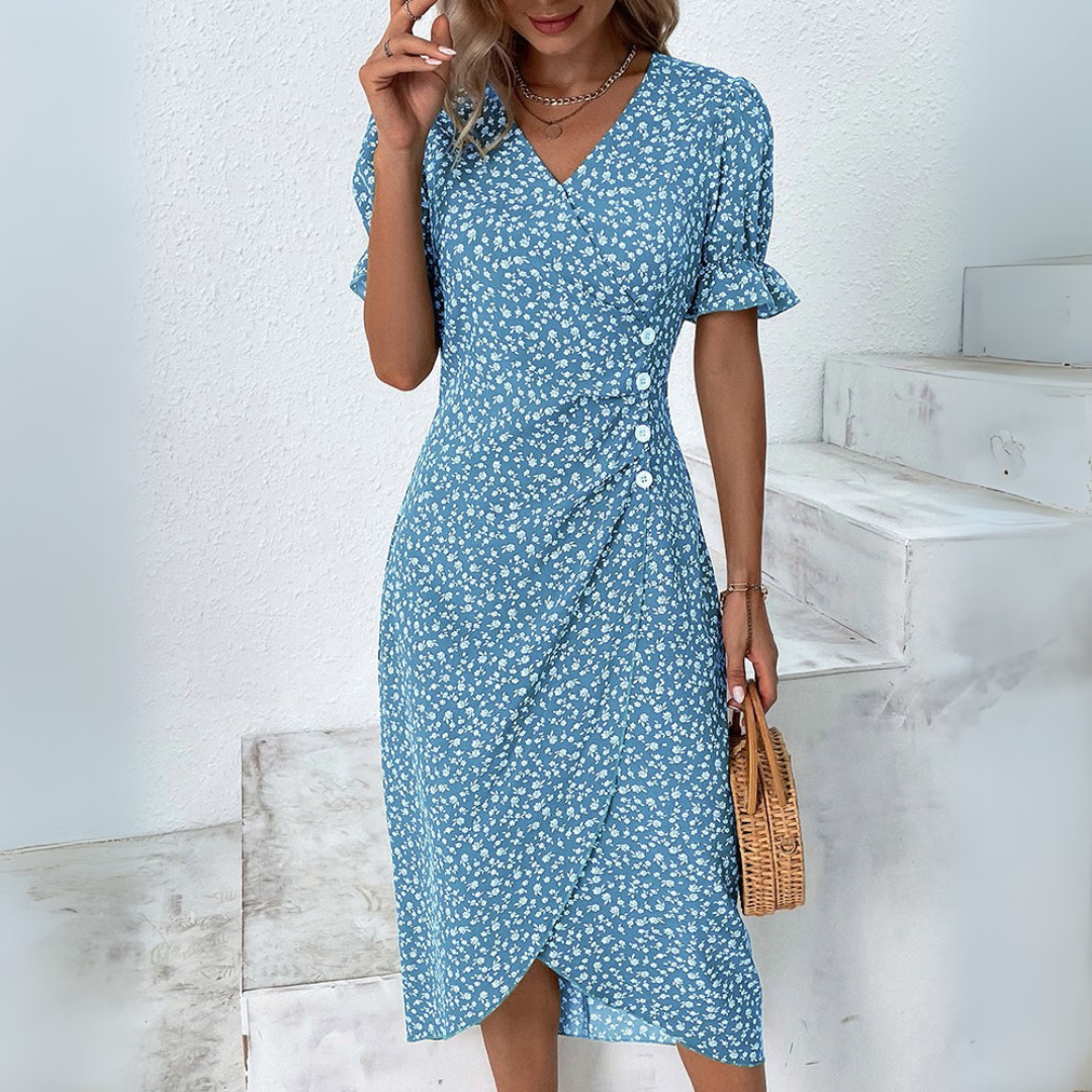 Elena | Elegante vestido midi con flores