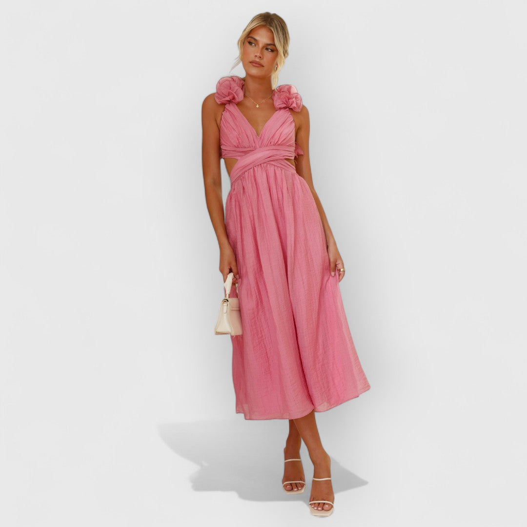 Faustine | Elegante vestido de flores con tirantes