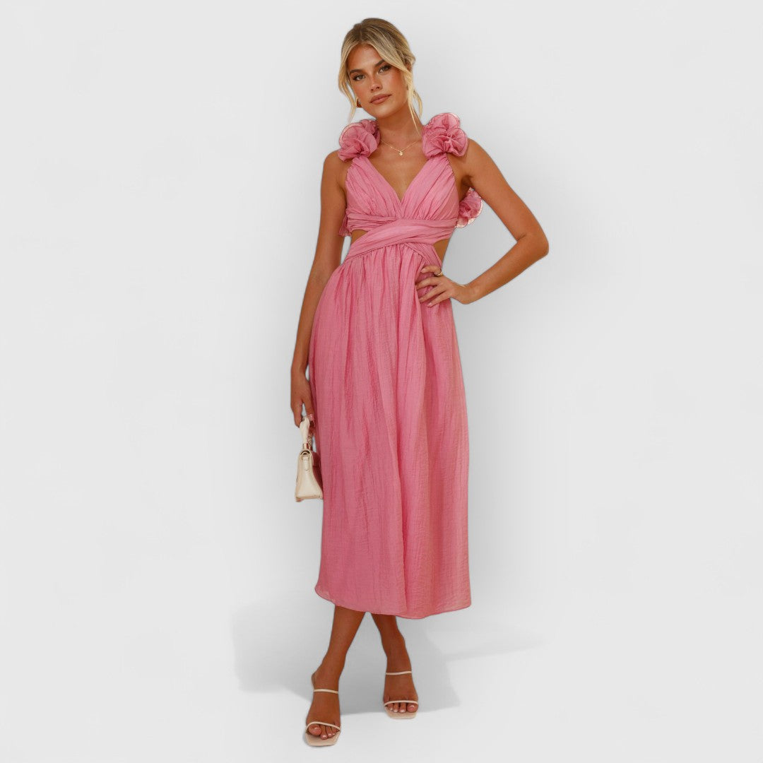 Faustine | Elegante vestido de flores con tirantes
