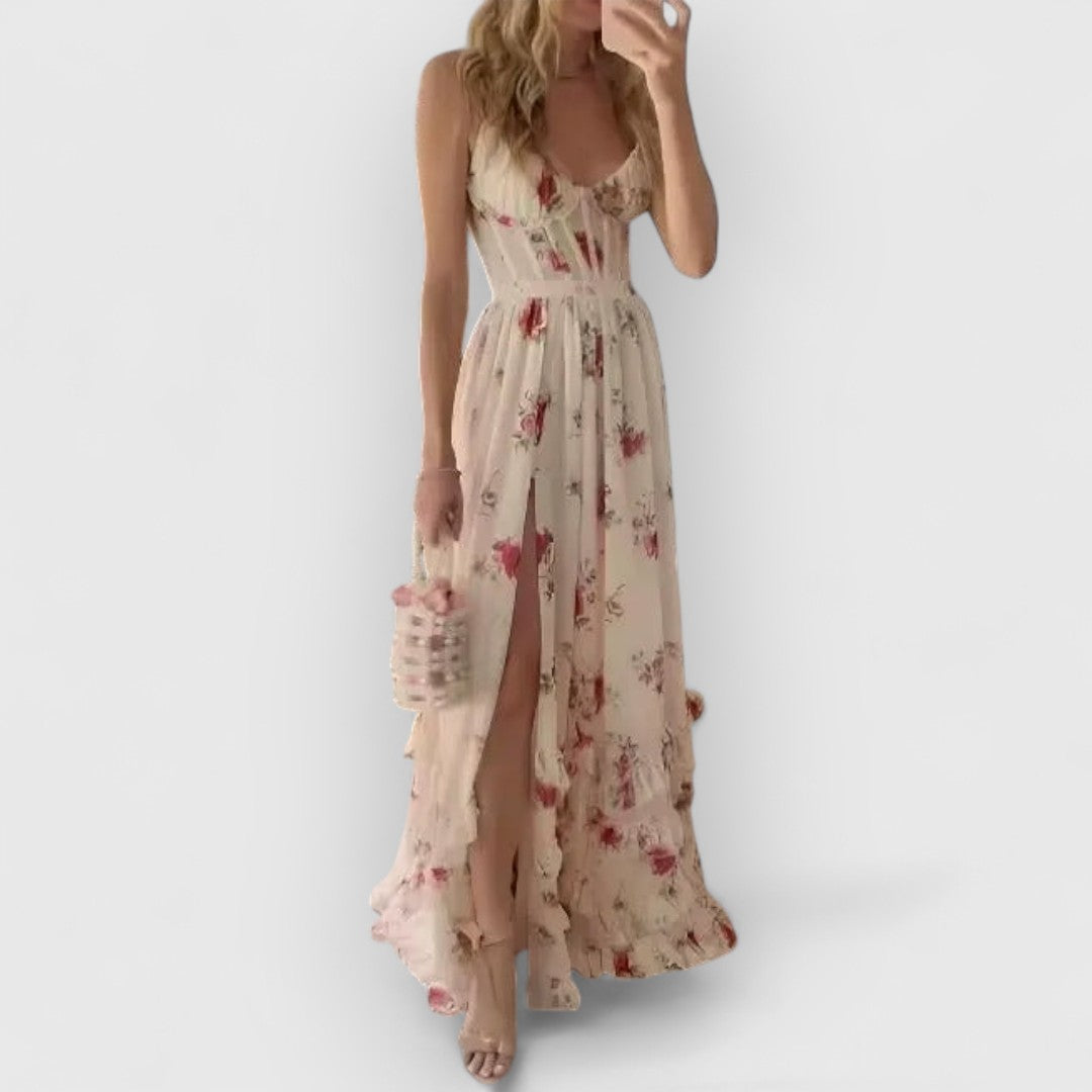 Christa | Vestido de Flores Elegante