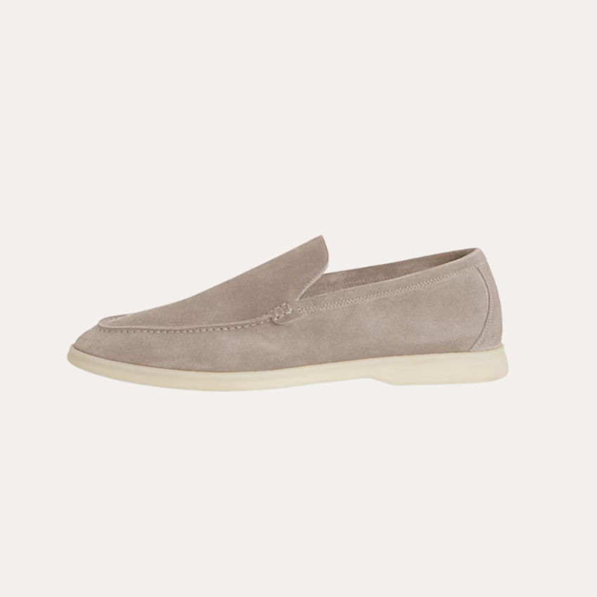 Refined Suede Loafers – Beige Sable