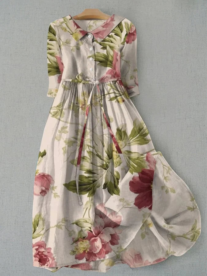 MAYLE | Vintage floral dress with a drawstring at the waist