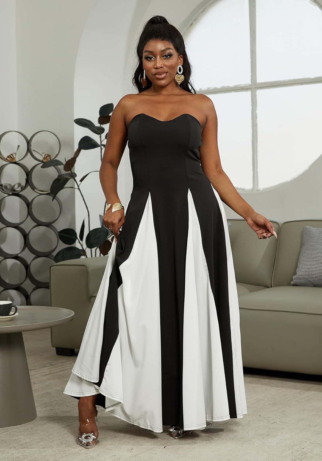 Amelia | Vestido de Máximo Contraste Elegante