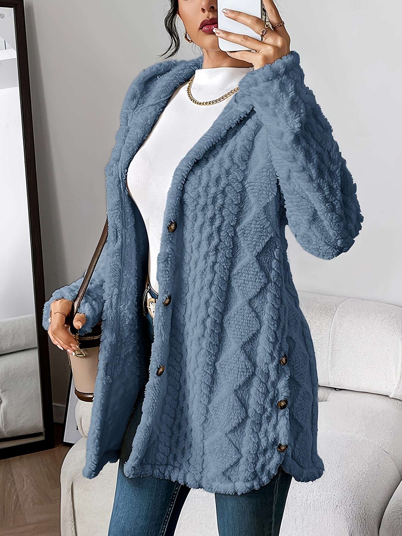 Velora | Soft Plush Hoodie Cardigan