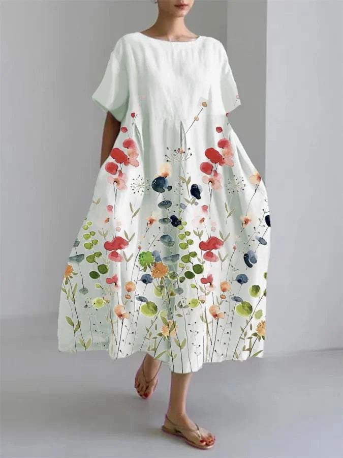 Bianka | Vestido maxi ligero con flores para el verano