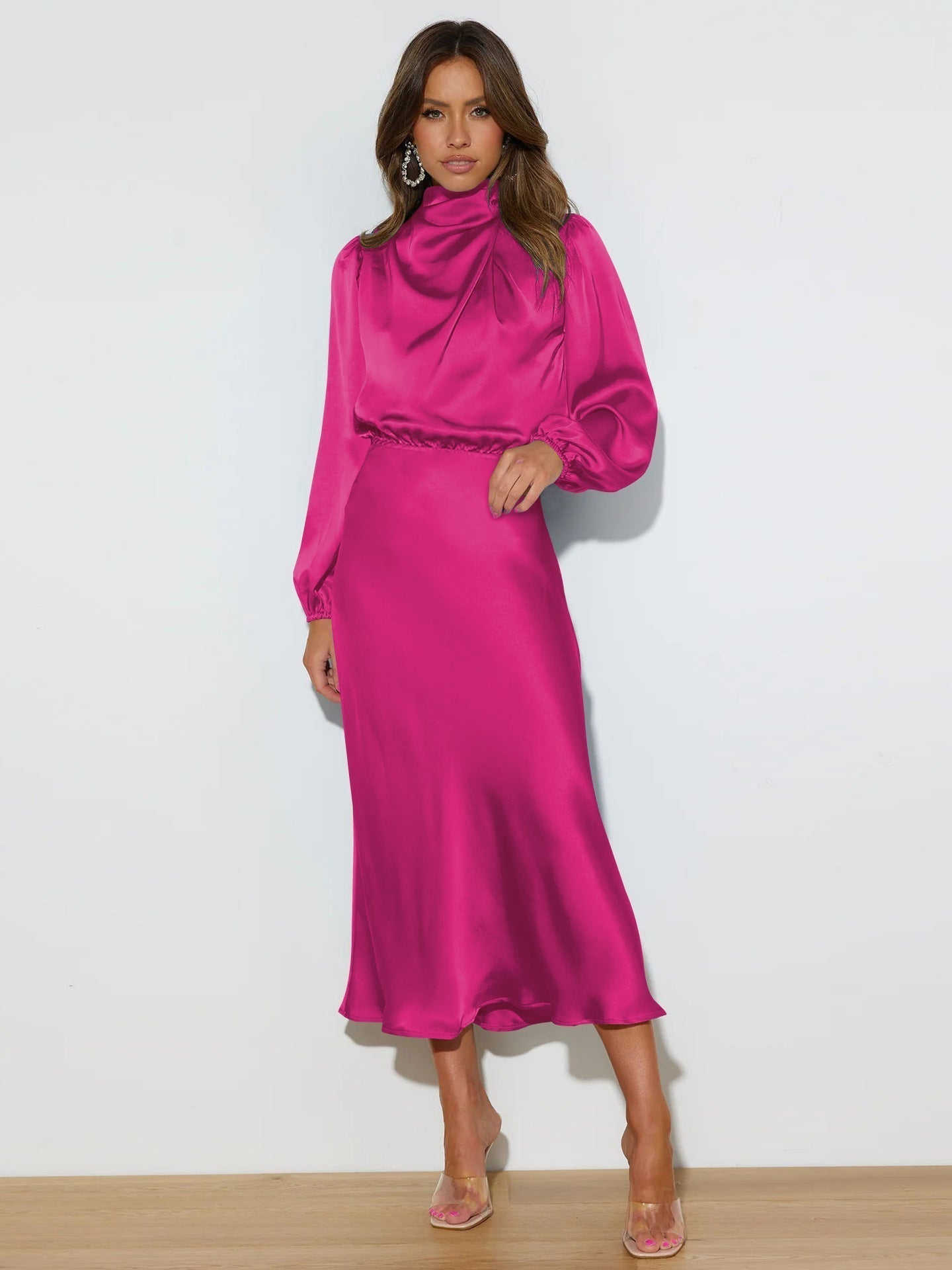 Isabella | Elegante vestido midi de satén
