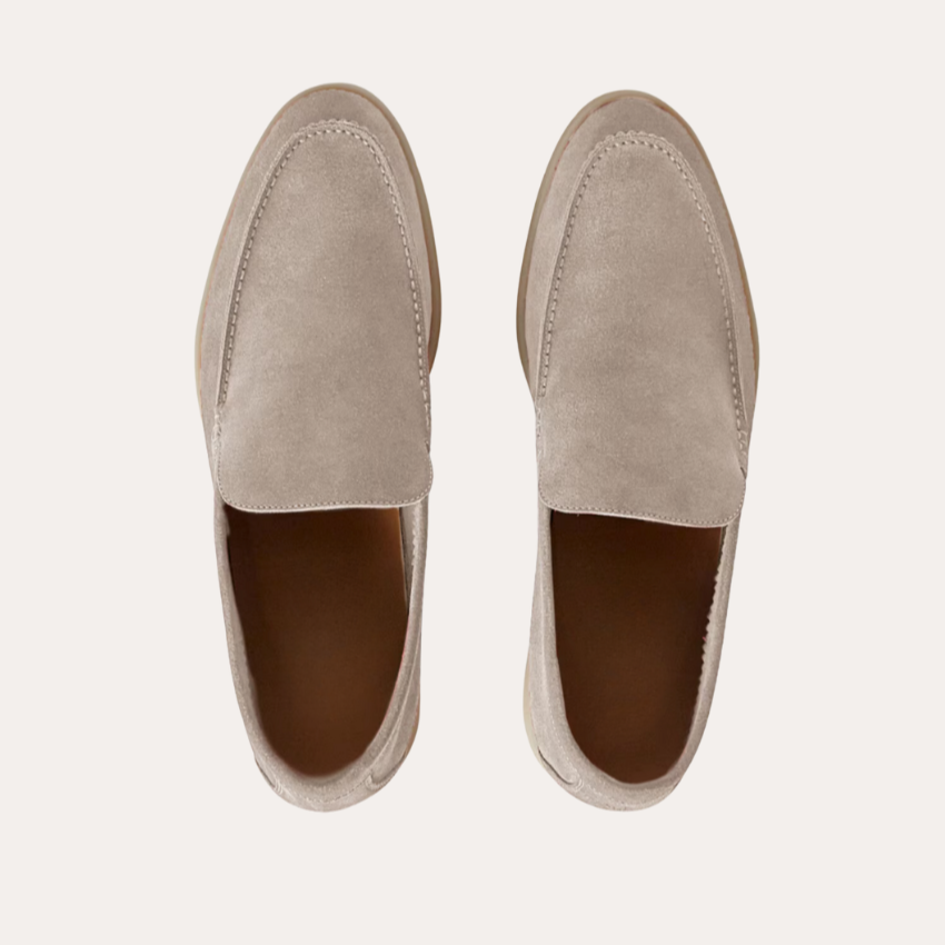 Refined Suede Loafers – Beige Sable