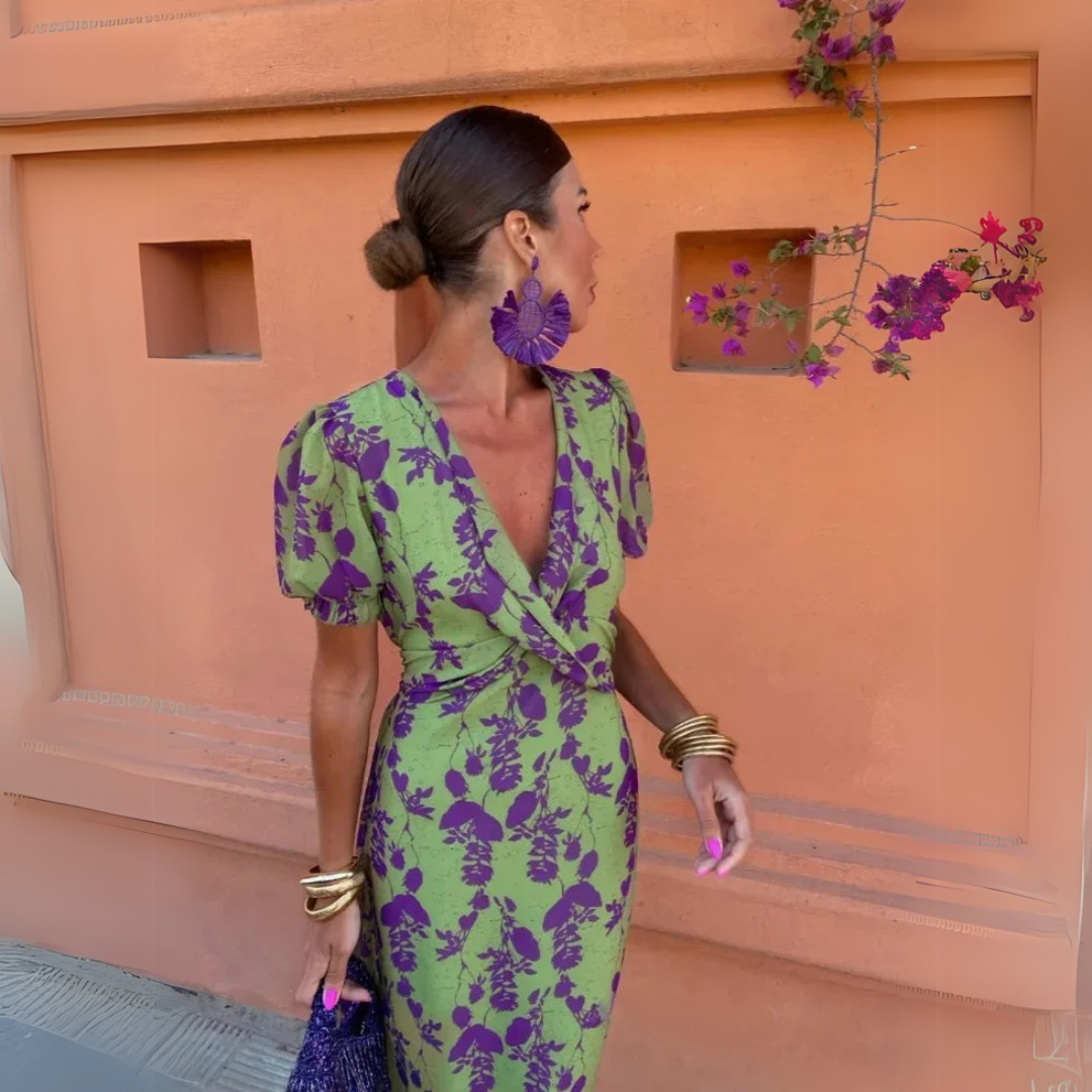 Danielle™ — Vestido Midi con Estampado de Flores