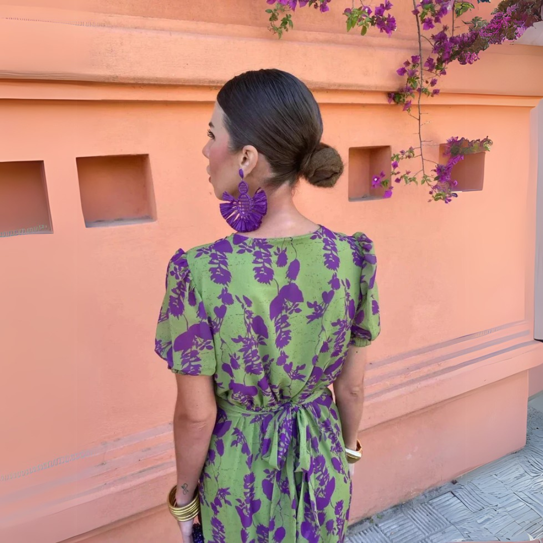 Danielle™ — Vestido Midi con Estampado de Flores