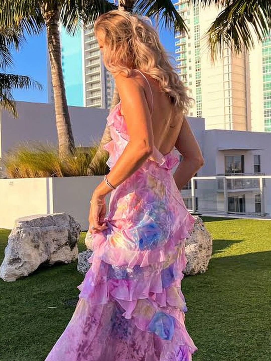 Vestido Maxi Floral con Volantes FIORELLA