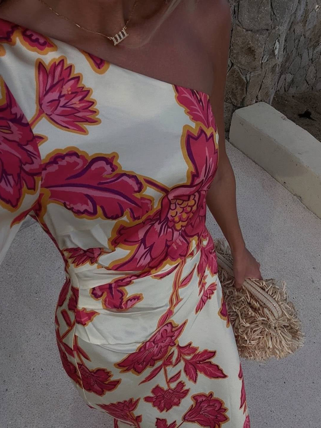 Vestido Maxi Floral de Satén SOLEA