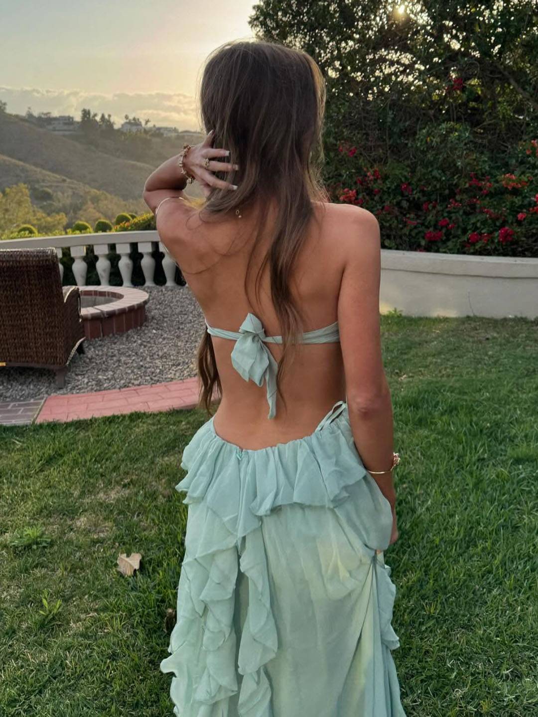 MIREYA Vestido Maxi de Chifón Floral