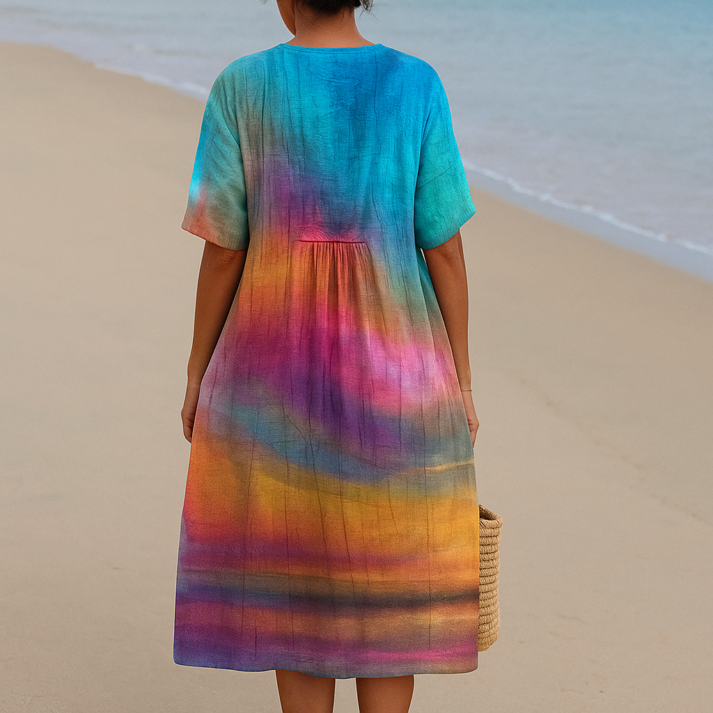 SOLÈNE | Vestido tie-dye atardecer