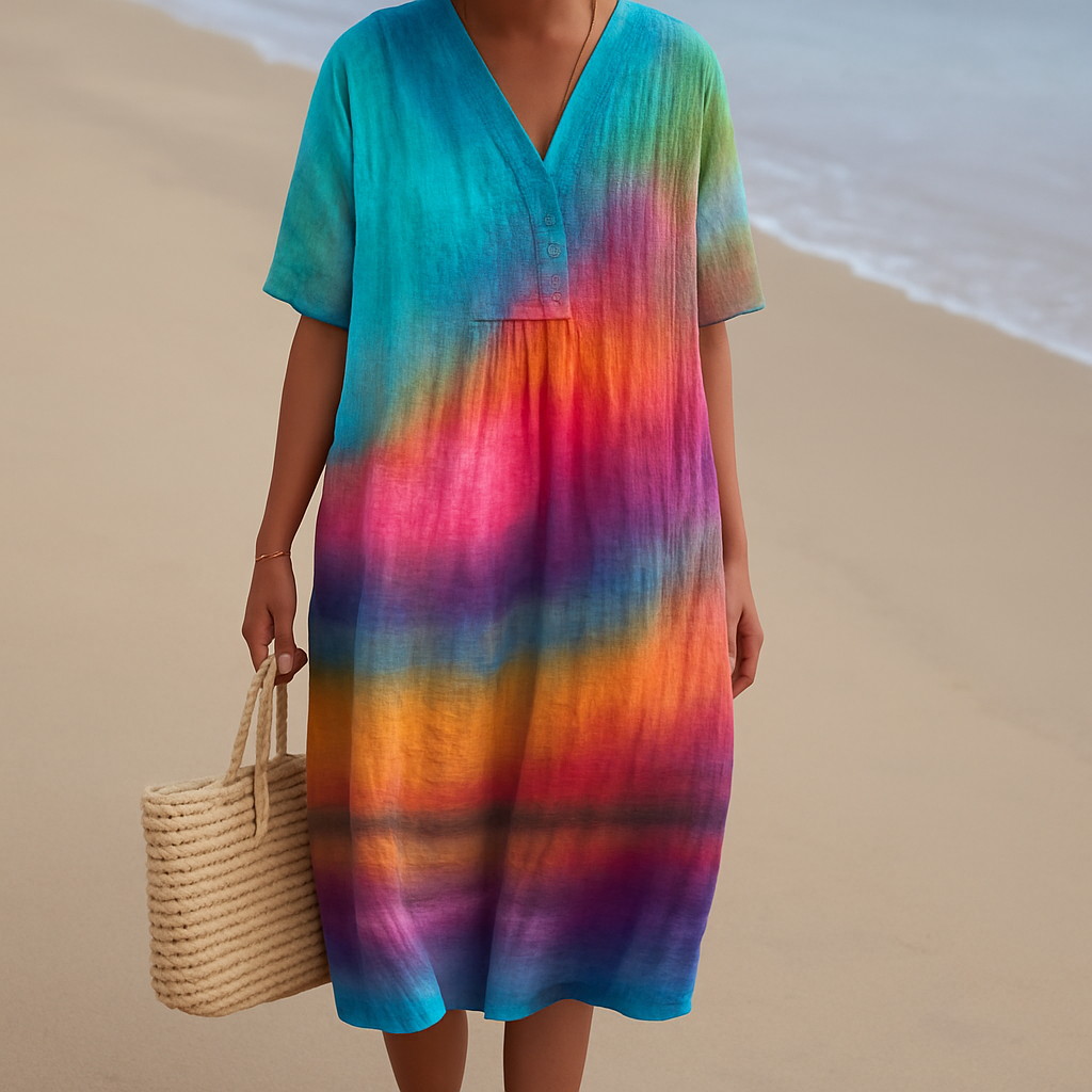 SOLÈNE | Vestido tie-dye atardecer
