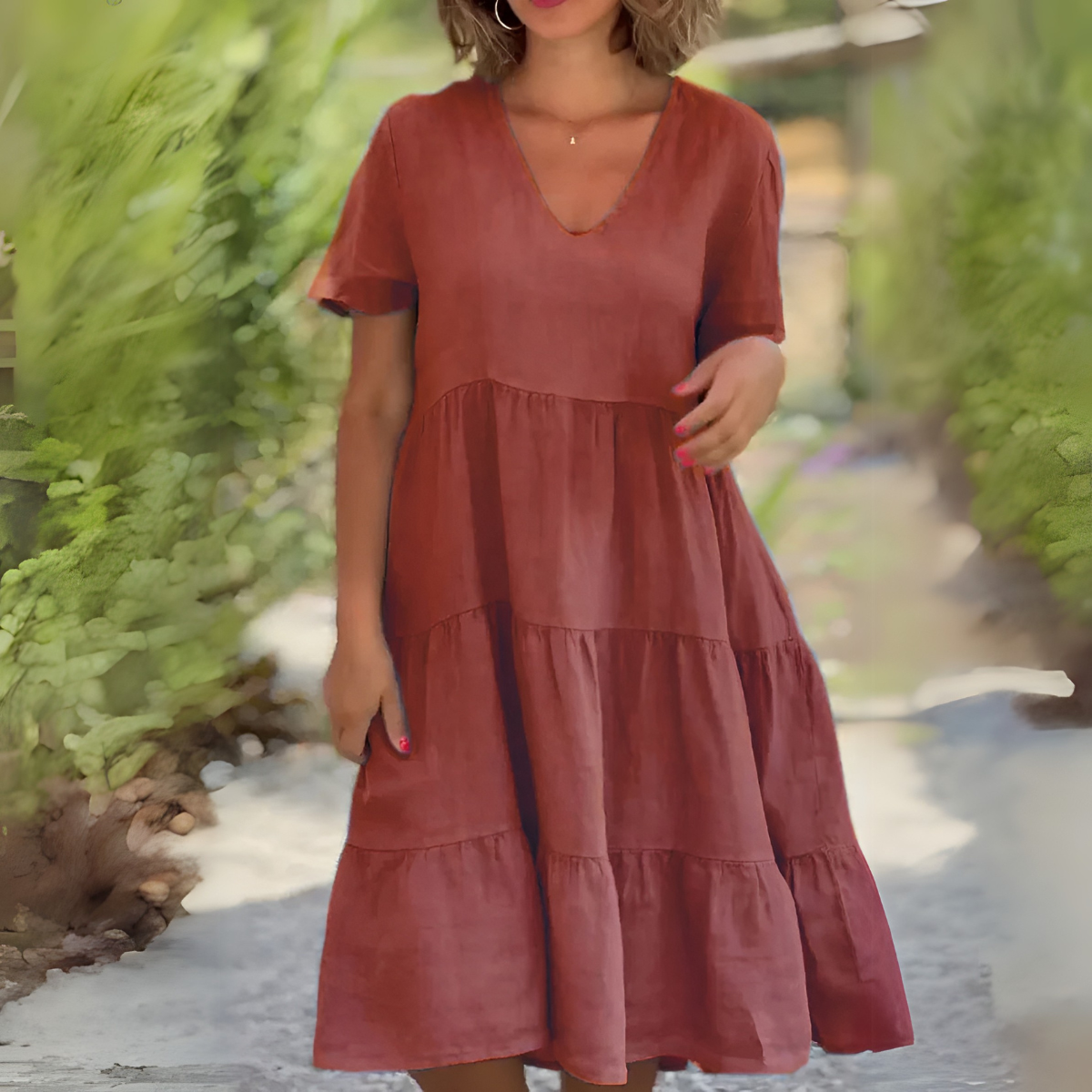 Luce | Vestido fluido con cuello en V