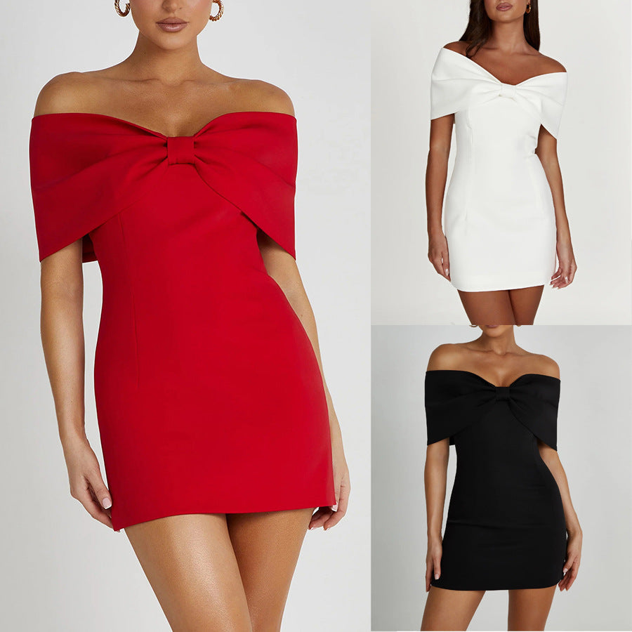 Vestido Amore Fiocco – Elegancia Off-Shoulder