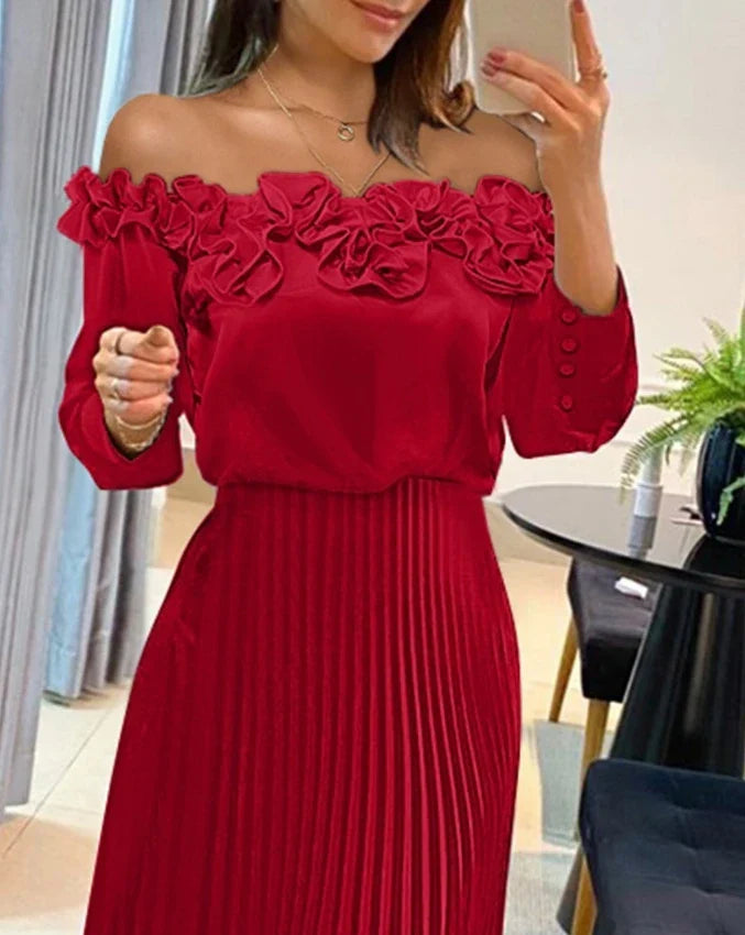 Aria - Impresionante Vestido Maxi Off Shoulder