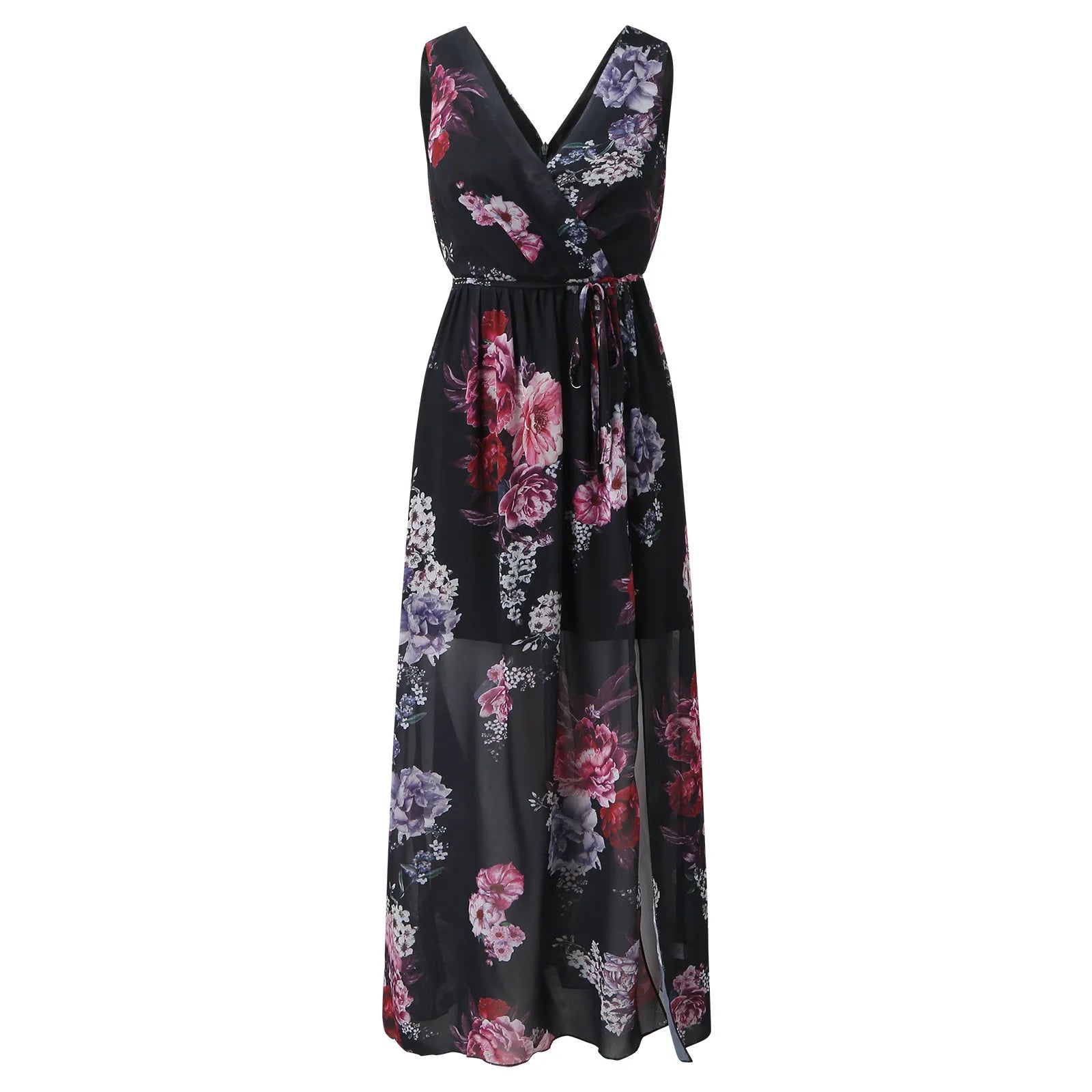 Blanca | Elegante Vestido Largo Floral con Alta Fisura