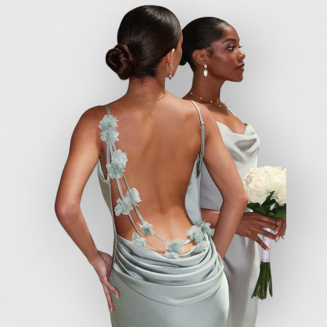Romina | Vestido romántico sin espalda