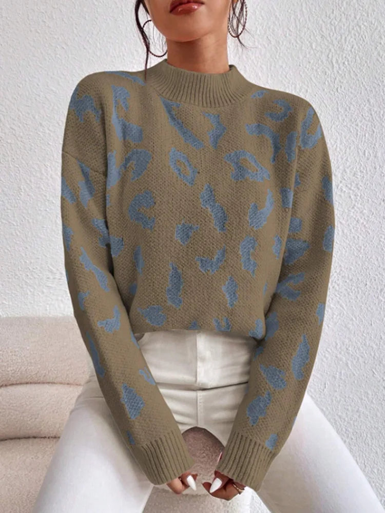 Ava | Round Neck Printed Sweater