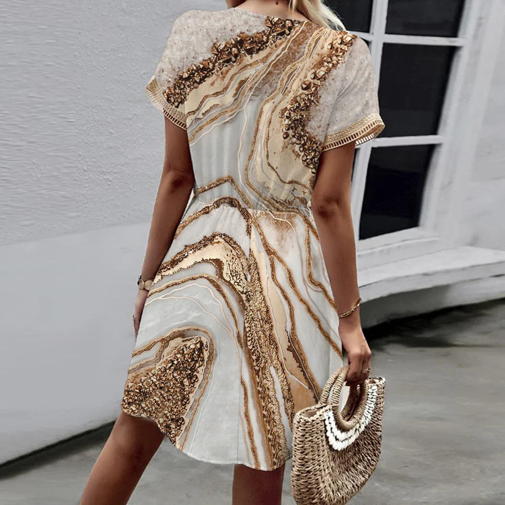 Sally | Vestido impreso con escote en V elegante