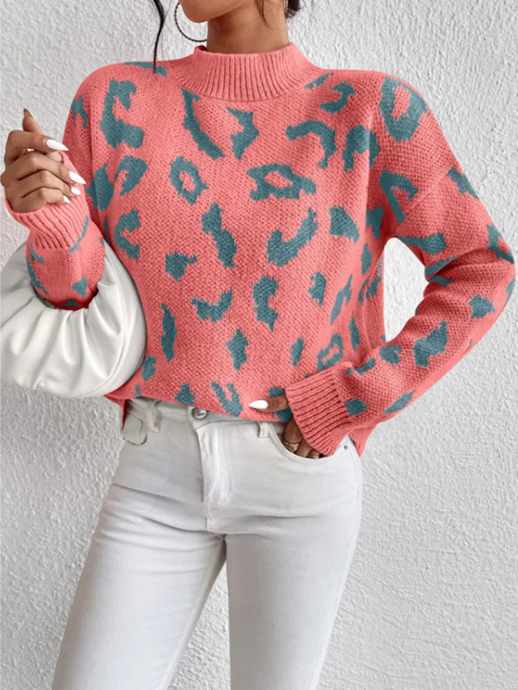 Ava | Round Neck Printed Sweater