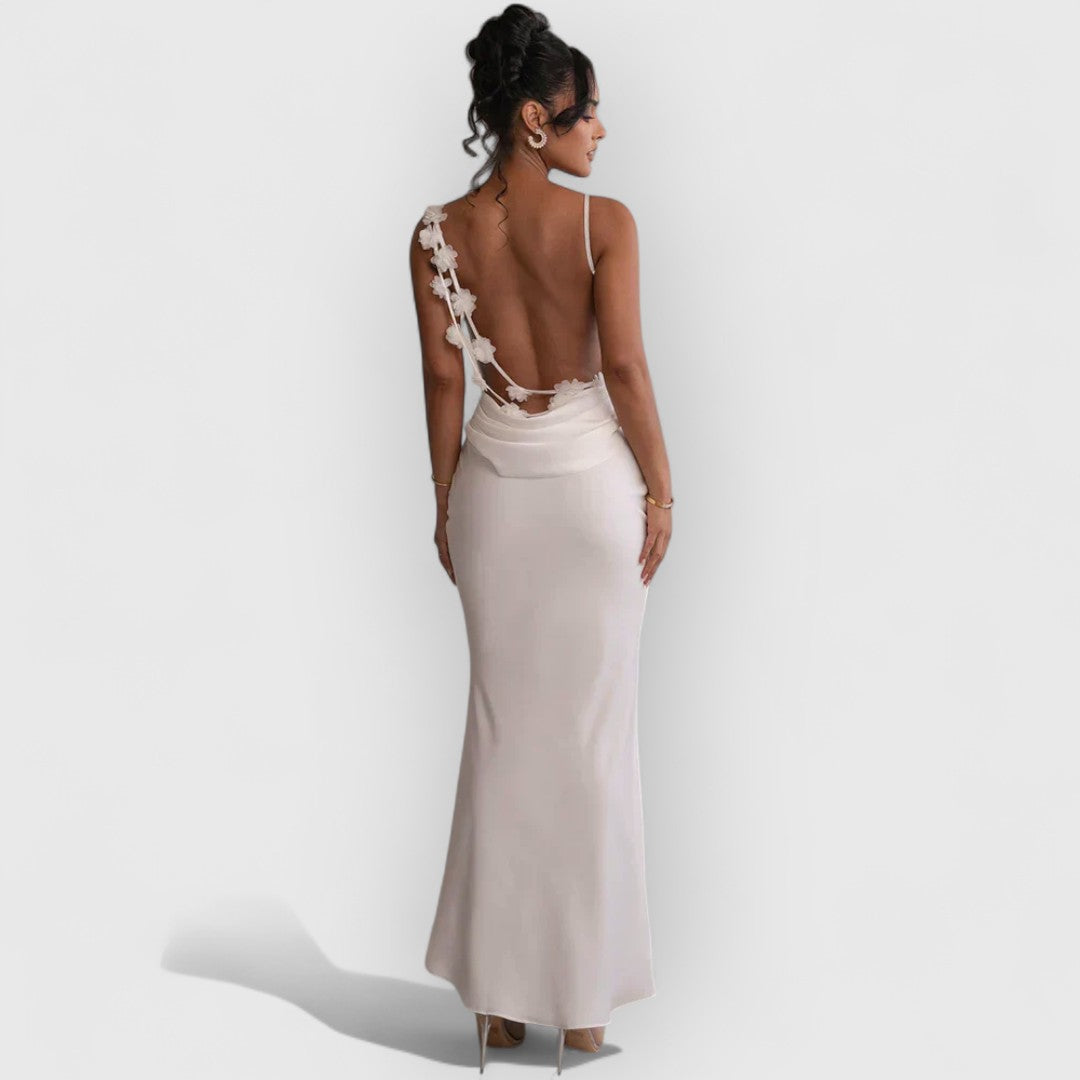 Romina | Vestido romántico sin espalda