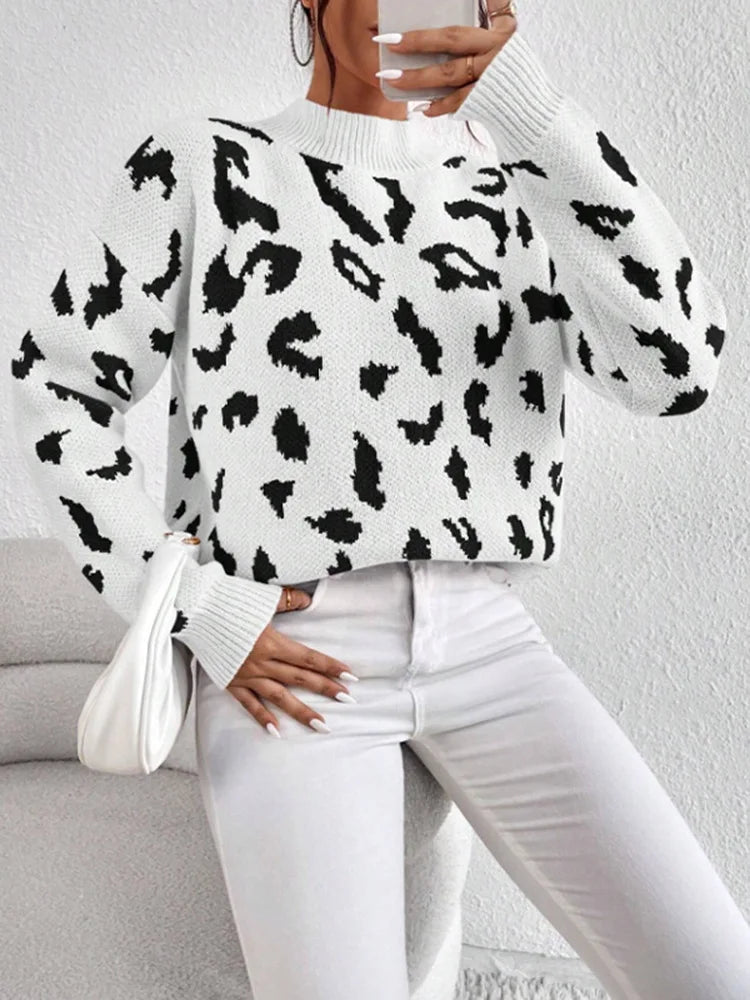 Ava | Round Neck Printed Sweater