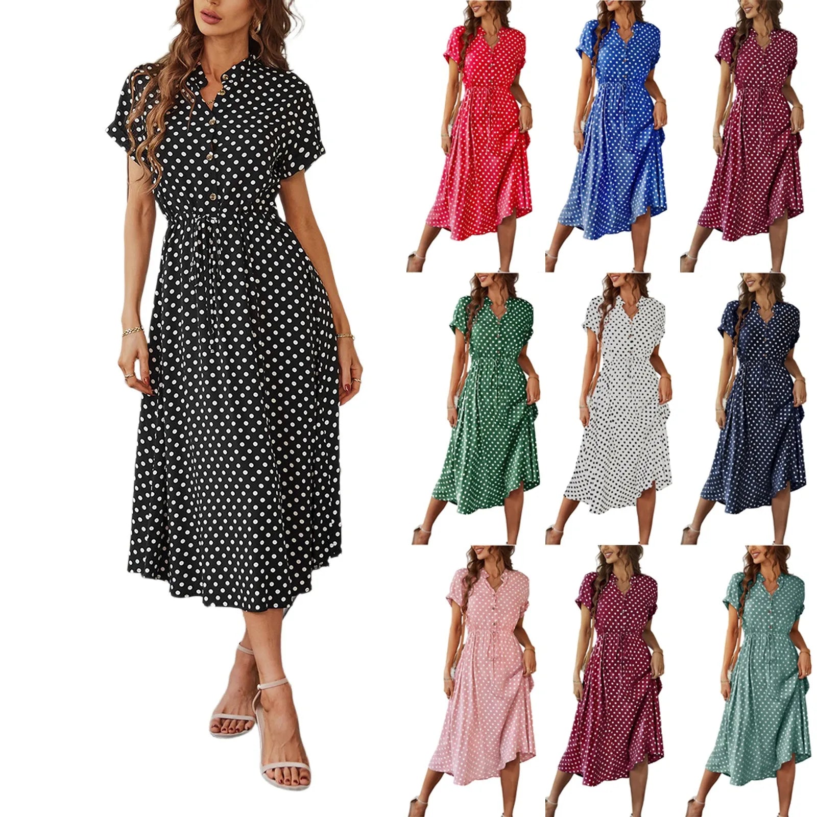 The Serena – Casual Floral Shift Midi Dress