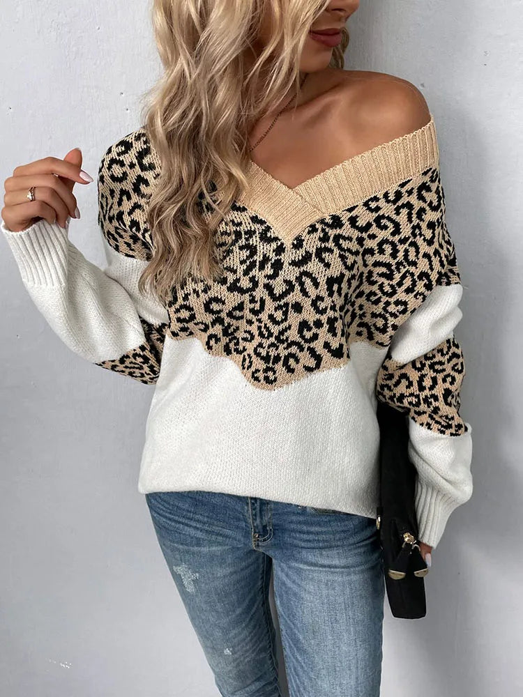 Savina | Leopard V-Neck Sweater