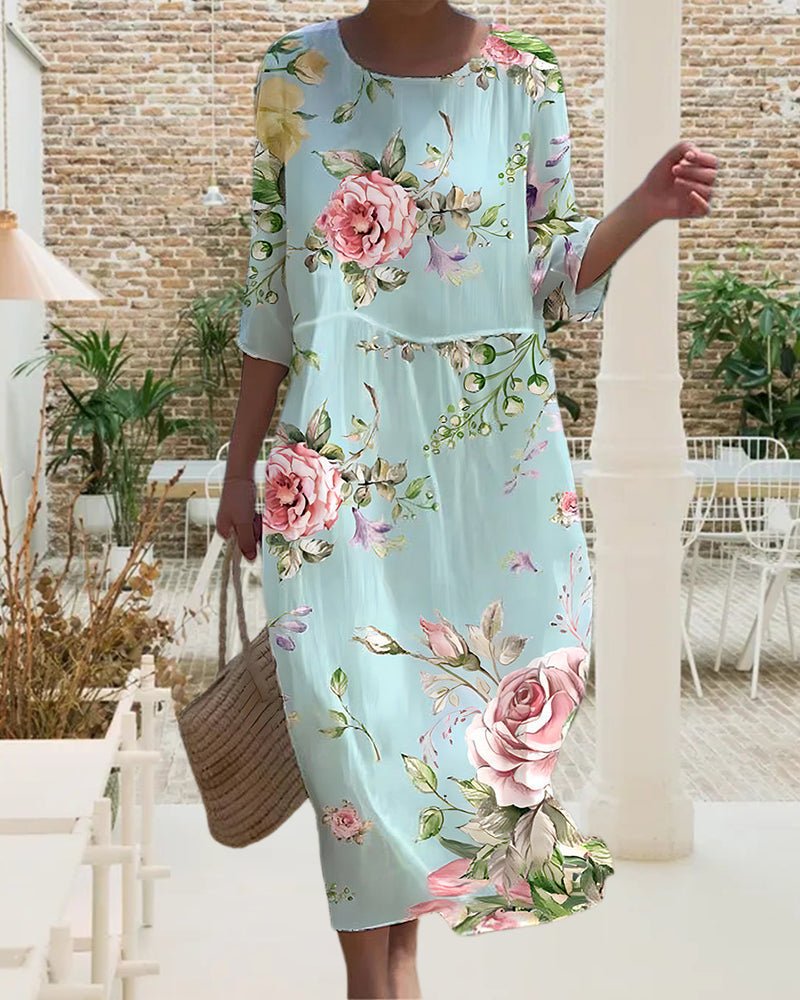 Martha | Vestido Midi con Estampado Floral