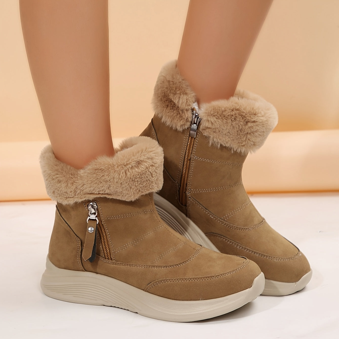 Ultra Warm Faux Suede Winter Boots