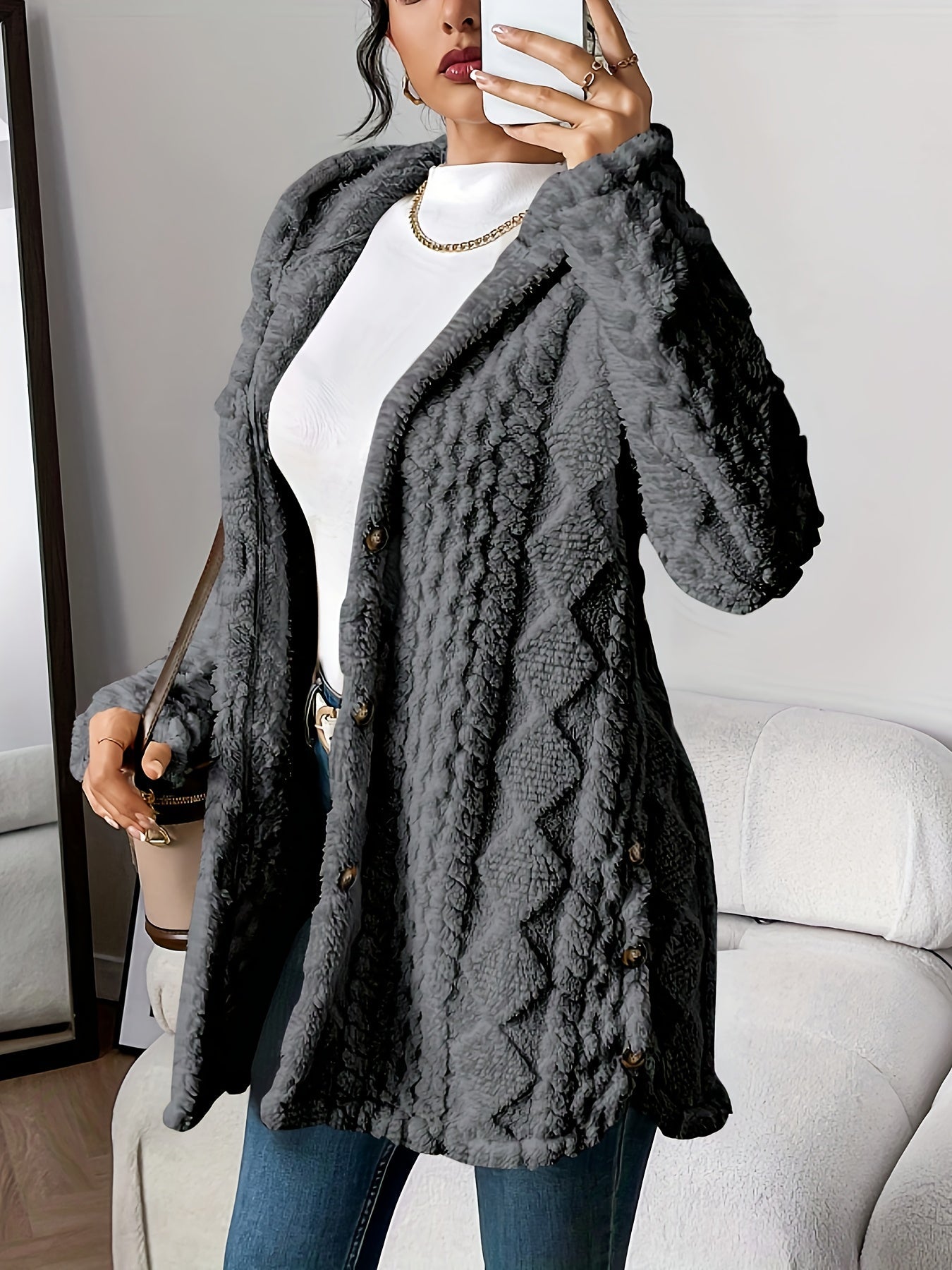 Velora | Soft Plush Hoodie Cardigan