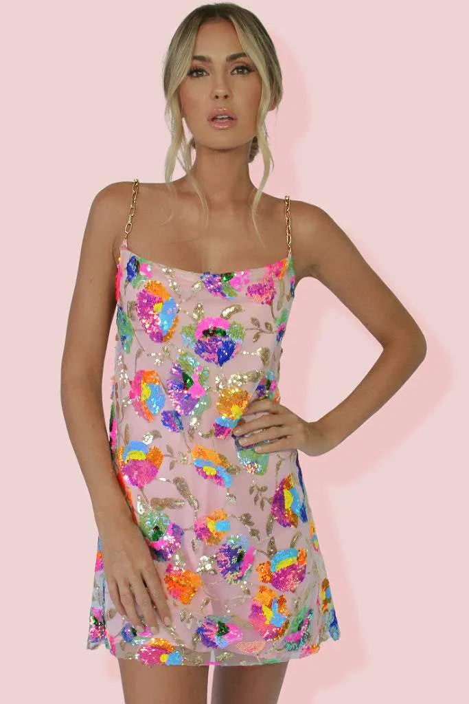 AURELINE Vestido Mini con Lentejuelas
