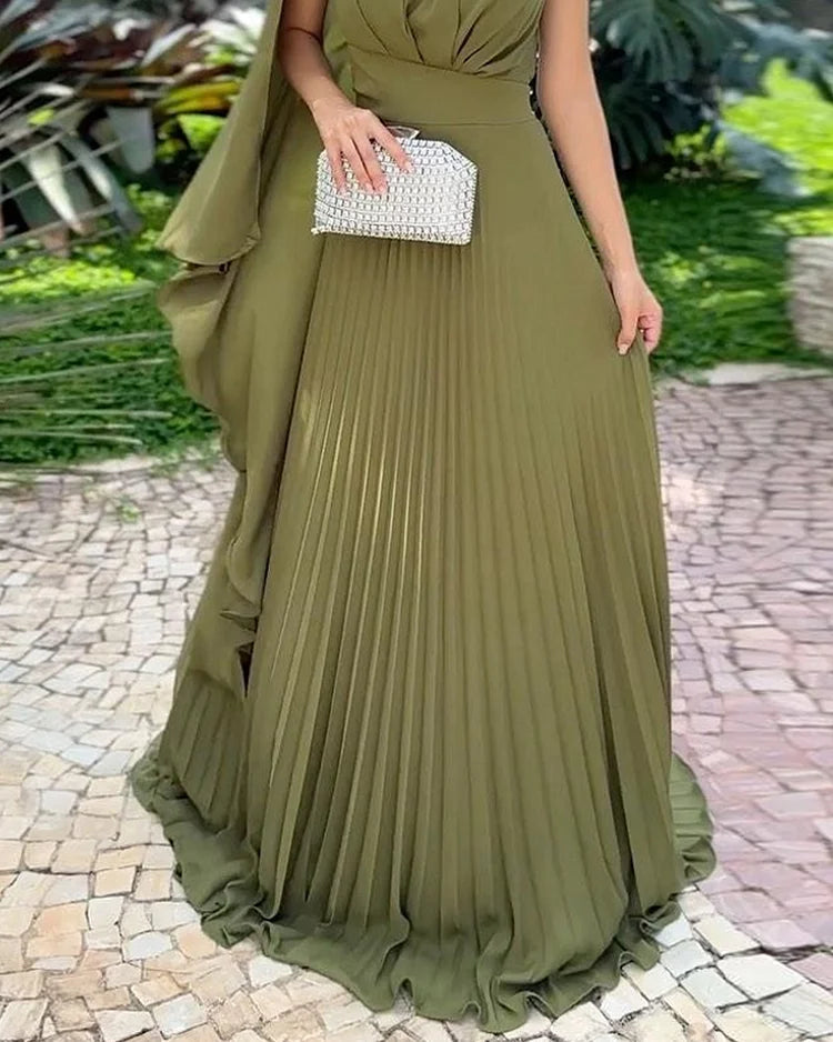 Araluen | Vestido Plisado de Un Hombro