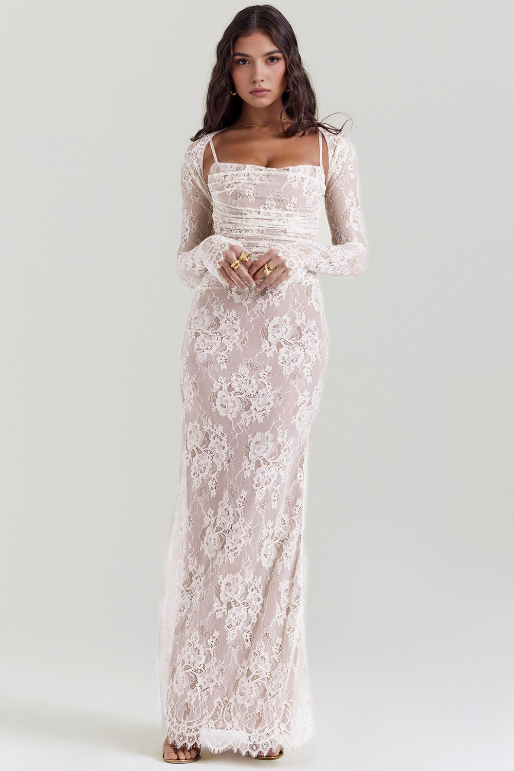 Celeste | Vestido Maxi de Encaje