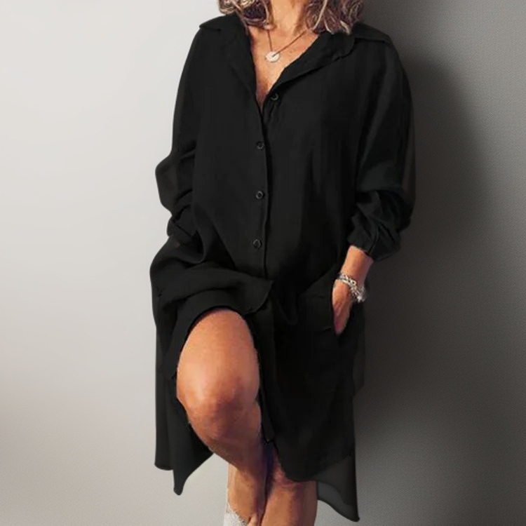 Nielle┃Vestido midi de algodón y lino