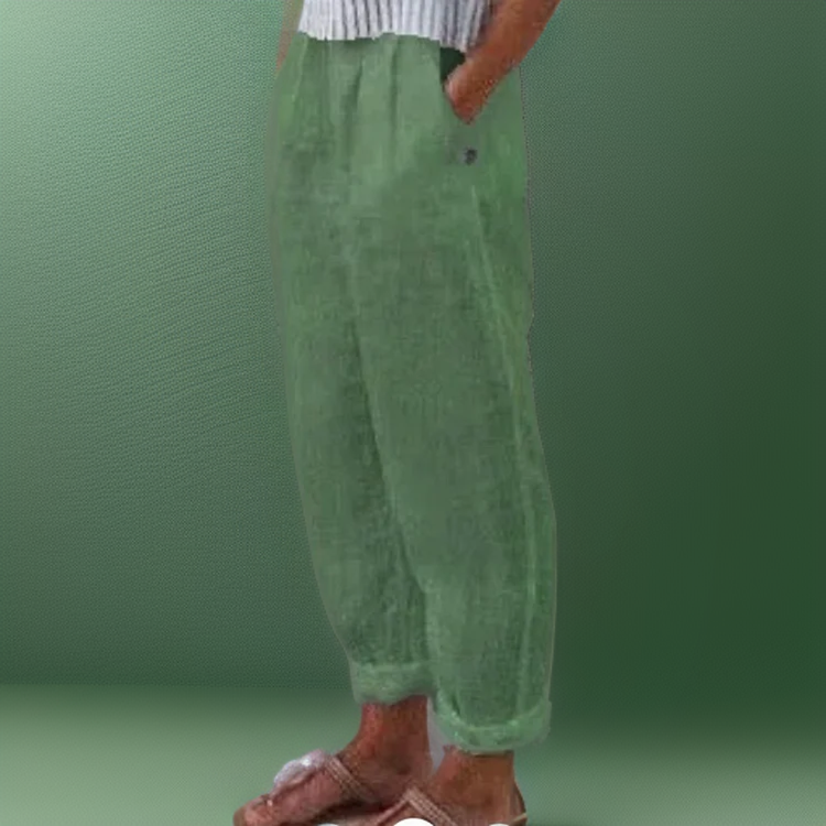 Diana | Pantalones holgados de algodón y lino